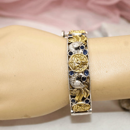 DUAL-TONE ROUND LAXMI  MOR KADA-BLUE