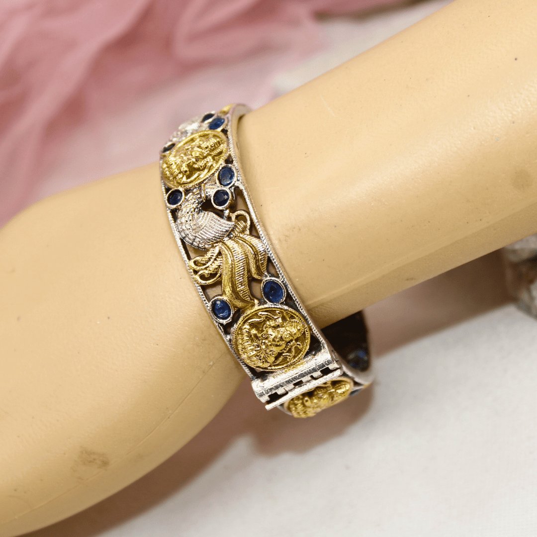 DUAL-TONE ROUND LAXMI  MOR KADA-BLUE