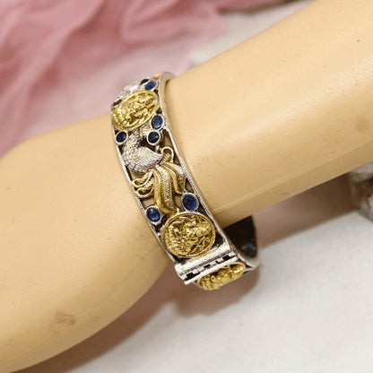 DUAL-TONE ROUND LAXMI  MOR KADA-BLUE