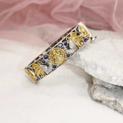 DUAL-TONE ROUND LAXMI  MOR KADA-BLUE