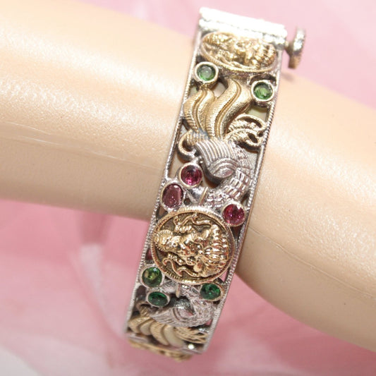 DUAL-TONE ROUND LAXMI MOR KADA-MAROON & GREEN