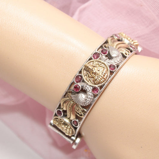 DUAL-TONE ROUND LAXMI  MOR KADA-RED