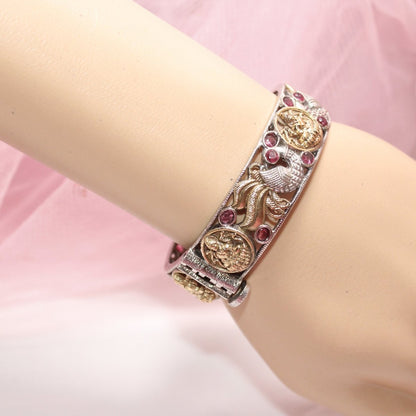 DUAL-TONE ROUND LAXMI  MOR KADA-RED