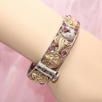 DUAL-TONE ROUND LAXMI  MOR KADA-RED