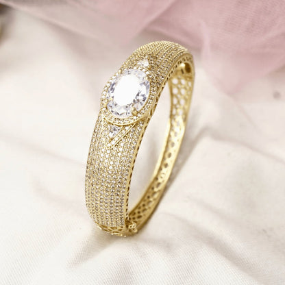 Elegant Gold-Plated American Diamond Kada