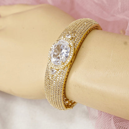 Elegant Gold-Plated American Diamond Kada
