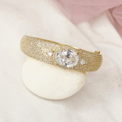 Elegant Gold-Plated American Diamond Kada