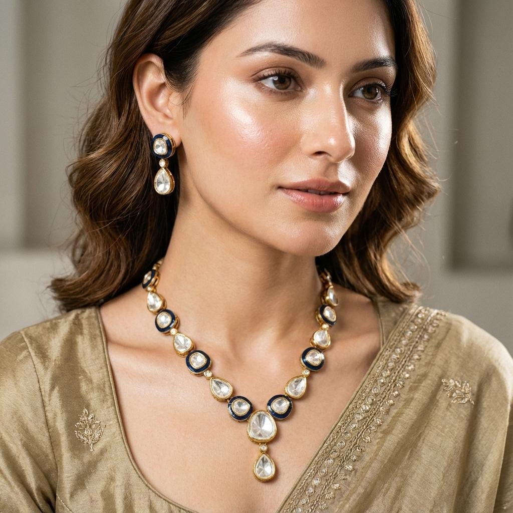 Elegant Polki Necklace Set