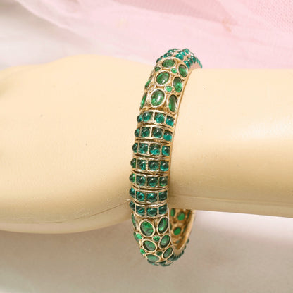 EMARALD NAGINA BANGLES-GOLDEN FINISH-SET OF 2