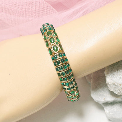 EMARALD NAGINA BANGLES-GOLDEN FINISH-SET OF 2
