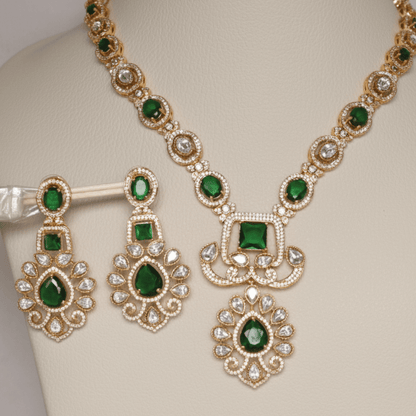 Emerald Green AD Necklace Set Online