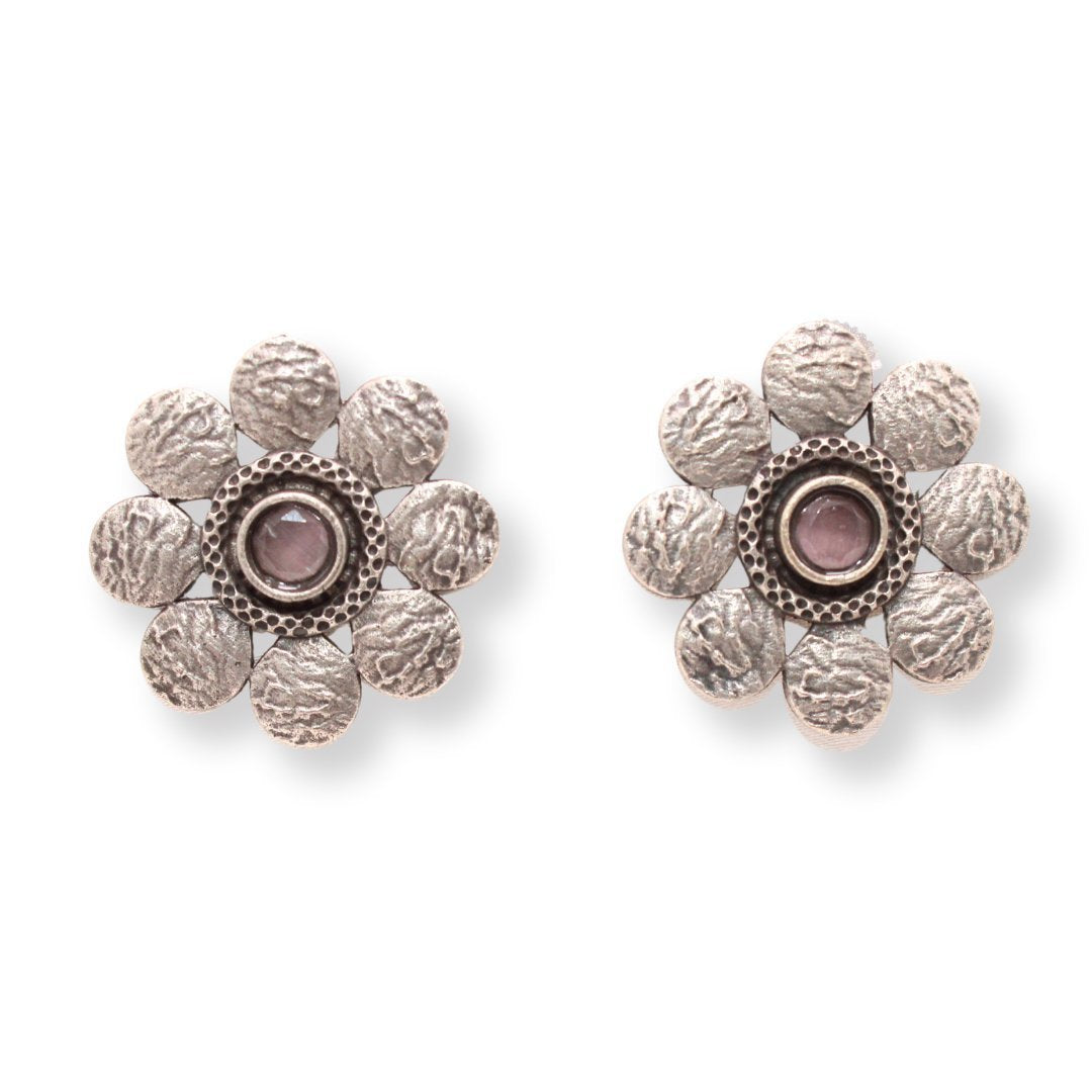 ENBOSS CRUSH FLOWER STUD-MAUVE