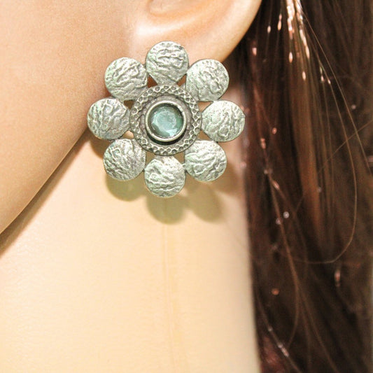 ENBOSS CRUSH FLOWER STUD-MINT