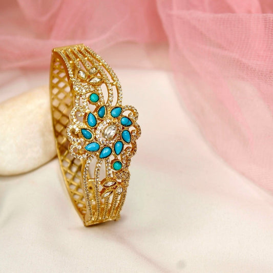Floral Cluster Kada Turquoise Blue