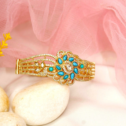 Floral Cluster Kada Turquoise Blue
