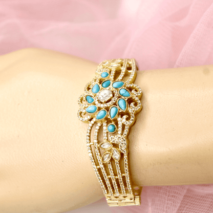 Floral Cluster Kada Turquoise Blue
