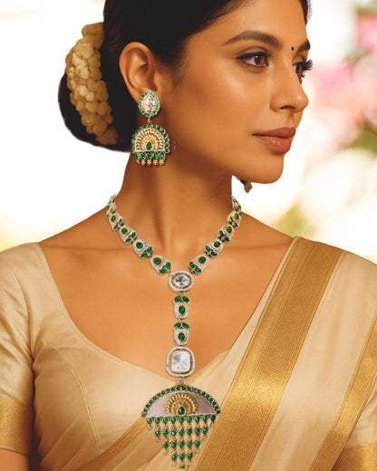 FUSION POLKI ZIRCON NECKLACE SET