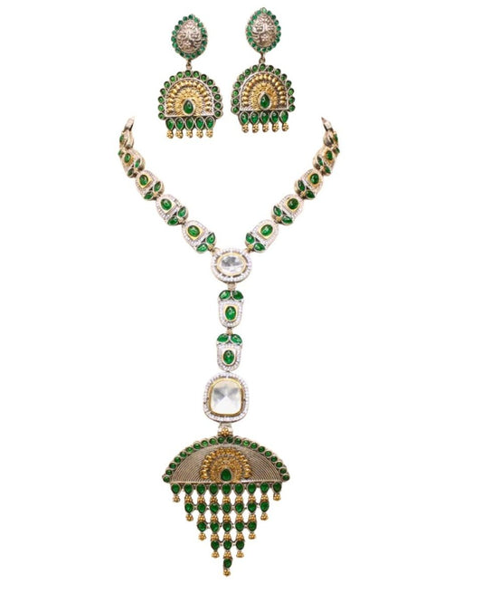 FUSION POLKI ZIRCON NECKLACE SET