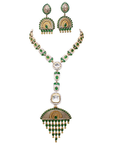 FUSION POLKI ZIRCON NECKLACE SET
