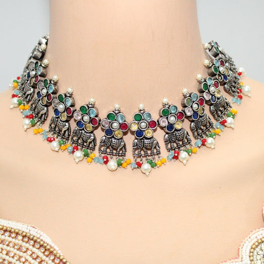 GAJ NECKLACE SET-MULTICOLOUR
