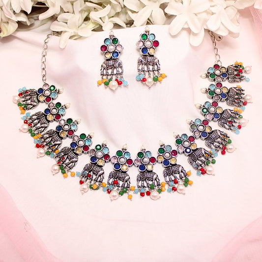 GAJ NECKLACE SET - MULTICOLOUR