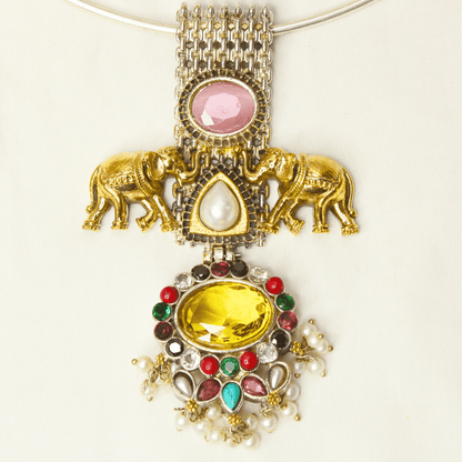 GAJ PAIR DUAL TONE RING HASLI