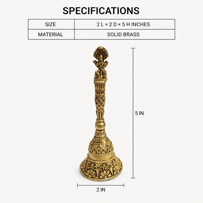 ganesha finial pooja bell specifications and dimensions