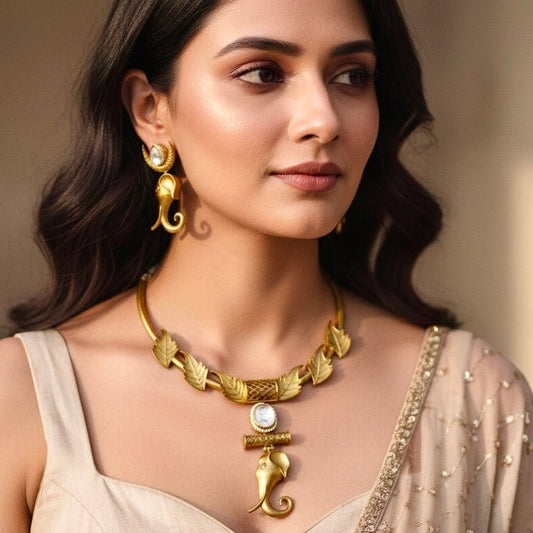 GANPATI GANESHA POLKI NECKLACE