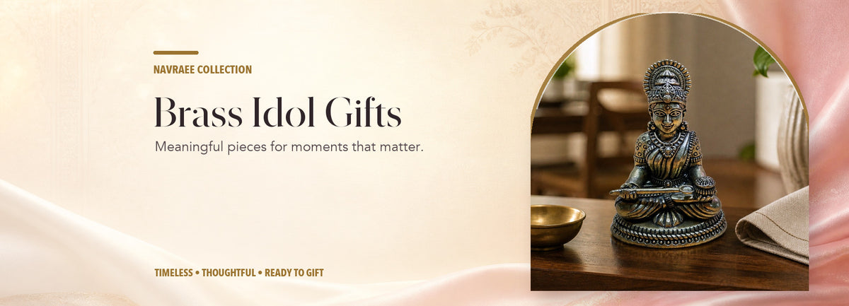 Brass Idol Gifts collection header banner featuring Goddess Annapurna Brass Idol