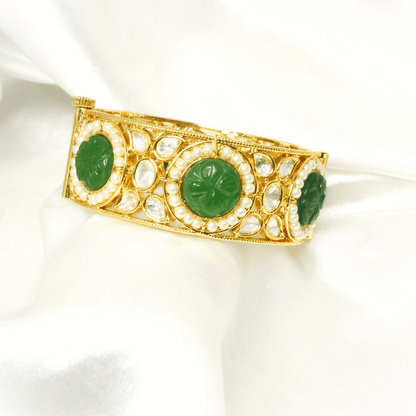 GOLDEN POLKI PEARL KADA - GREEN