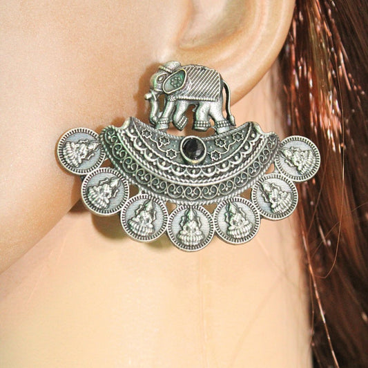 HAATHI LAKSMI PAIR STUD-BLACK