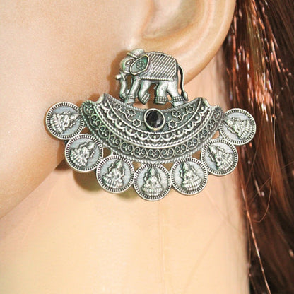HAATHI LAKSMI PAIR STUD - BLACK