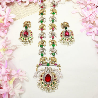HAATHI PAIR DUAL TONE LONG HAAR - RED & GREEN