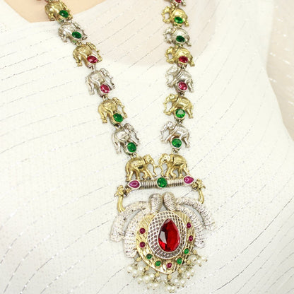 HAATHI PAIR DUAL TONE LONG HAAR - RED & GREEN
