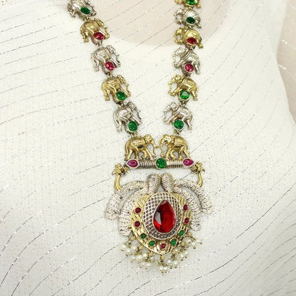 HAATHI PAIR DUAL TONE LONG HAAR - RED & GREEN