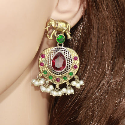 HAATHI PAIR DUAL TONE LONG HAAR - RED & GREEN