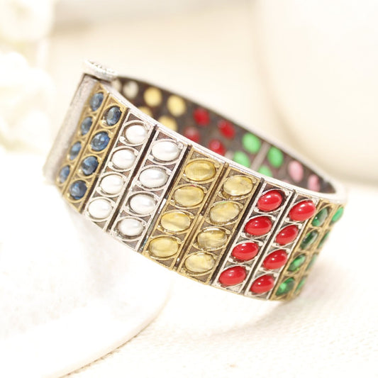 KALA DUAL - TONE MONALISA STONE KADA - NAVRATAN - MULTICOLOUR