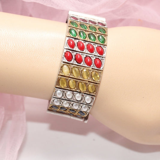 KALA DUAL - TONE MONALISA STONE KADA - NAVRATAN - MULTICOLOUR