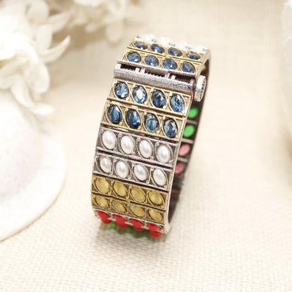 KALA DUAL-TONE MONALISA STONE KADA-NAVRATAN-MULTICOLOUR