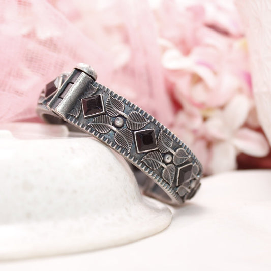 KALI - OXIDISED SILVER LOOK ALIKE KADA - BLACK