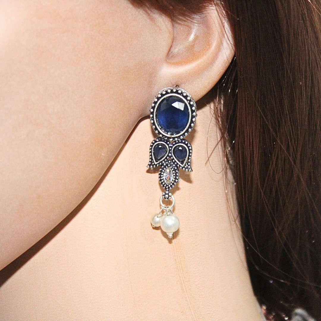KALKI CRYSTAL NECKLACE SET - BLUE