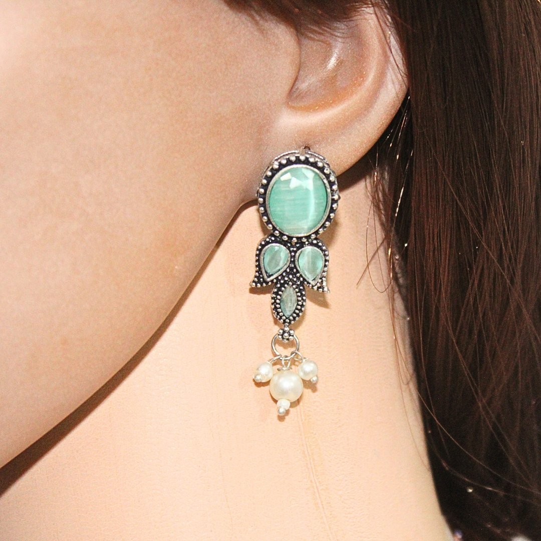 KALKI CRYSTAL NECKLACE SET-TURQUOISE