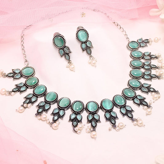 KALKI CRYSTAL NECKLACE SET - TURQUOISE