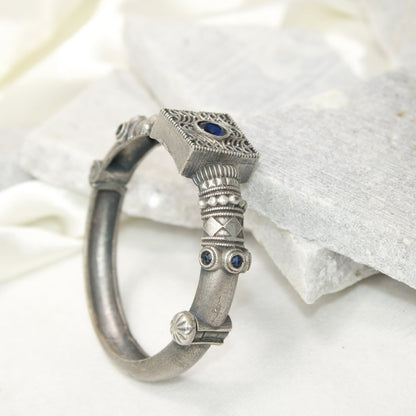 KARIGARI - ANTIQUE OXIDISED KADA - BLUE