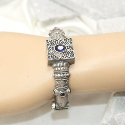 KARIGARI - ANTIQUE OXIDISED KADA - BLUE