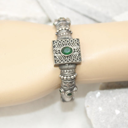 KARIGARI - ANTIQUE OXIDISED KADA - GREEN