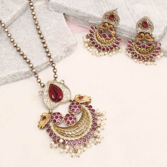 KASAK FUSION DUAL - TONE PENDANT SET