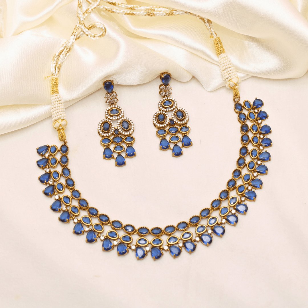 KASTURI NECKLACE SET-BLUE