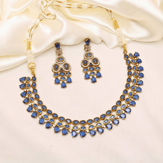 KASTURI NECKLACE SET-BLUE