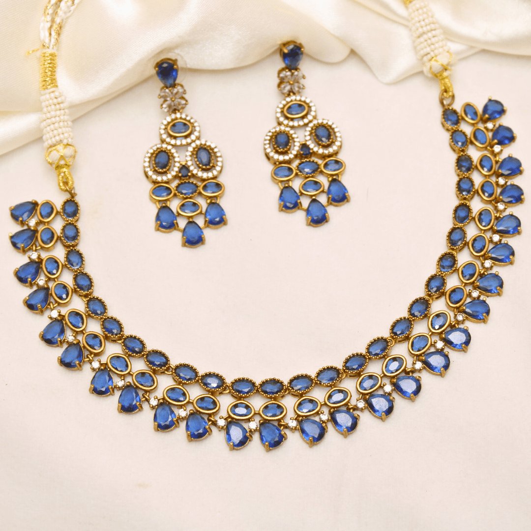 KASTURI NECKLACE SET-BLUE